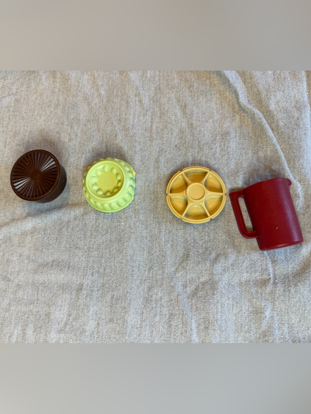 vintage 1980s miniature Tupperware refrigerator magnets